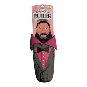 Bottle Cover - Pink and Black tuxedo servant wine coozie